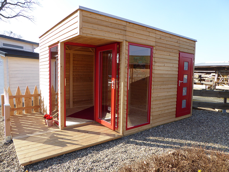 Bertsch Modulbau Gartenhaus 2 - vielfältige Gartenhäuser bei OK Holz Ansicht Bertsch Gartenhaus im Modulbau