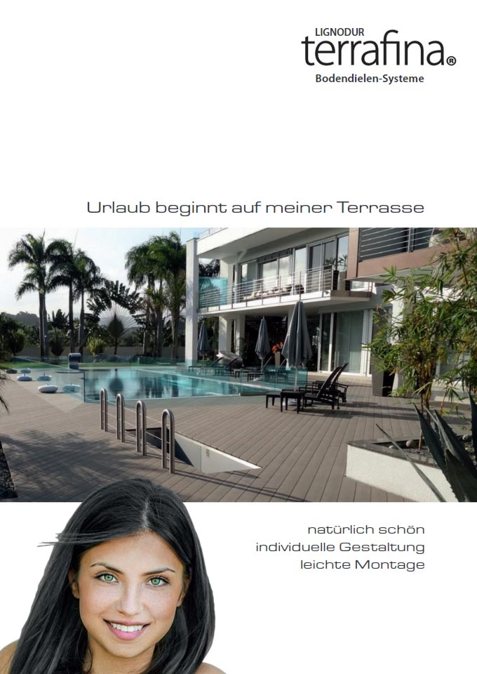 Titel Online-Katalog terrafina Bodendielen Systeme - WPC Terrassendielen 